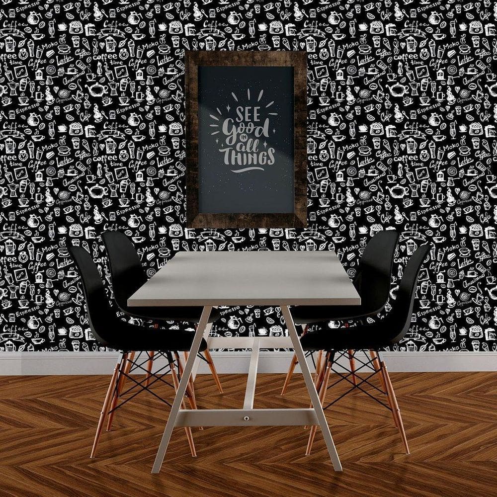 Papel De Parede Casual Coffee Auto Colante 3M
