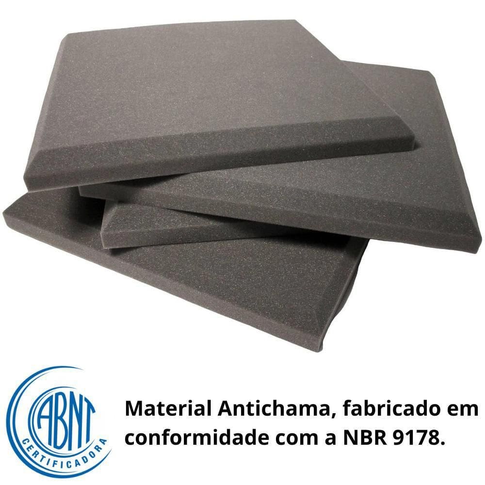 Kit Espuma Acústica Estúdio 50Cm X 50Cm Minimizando Barulho