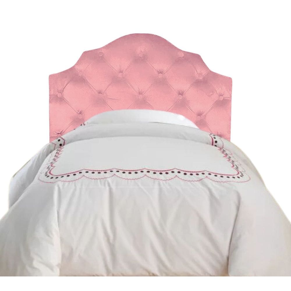 Cabeceira P. Cama BoxSolteiro Captonê Deluxe em Veludo Rosê