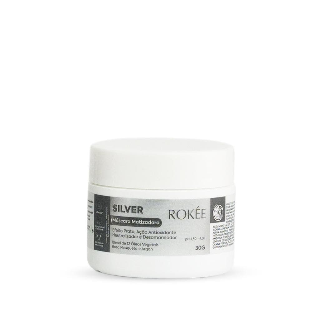 Mini Máscara para Cabelo Matizadora Silver Rokée - 30g