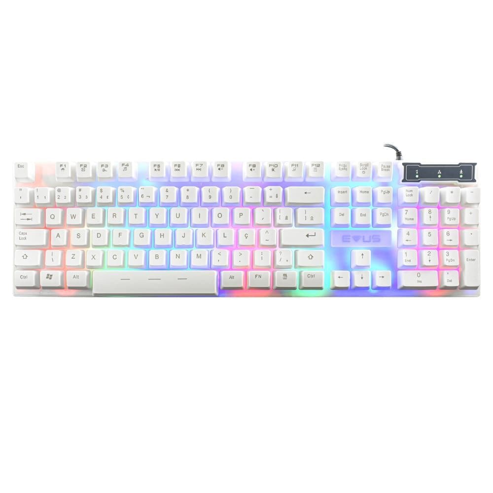 Teclado Evus Gamer Candy Bco Semi Mecanico
