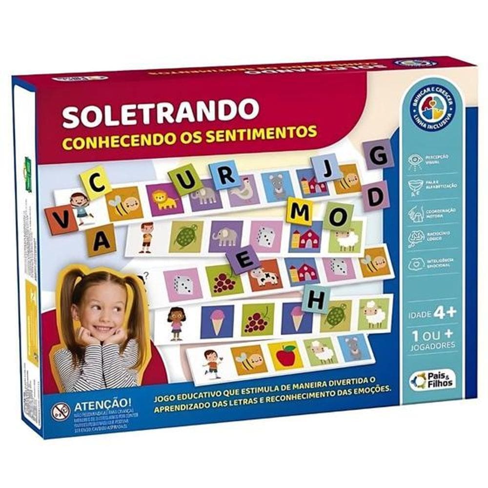 Jogo Escolar Soletrando Conhecendo Sentimentos Pais e Filhos