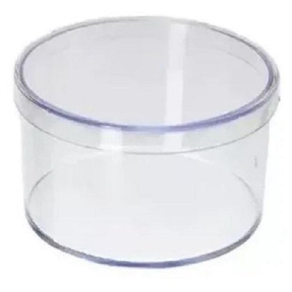 Caixinha Acrílico Redonda 6X4 Cristal Transparente Pote 50Un