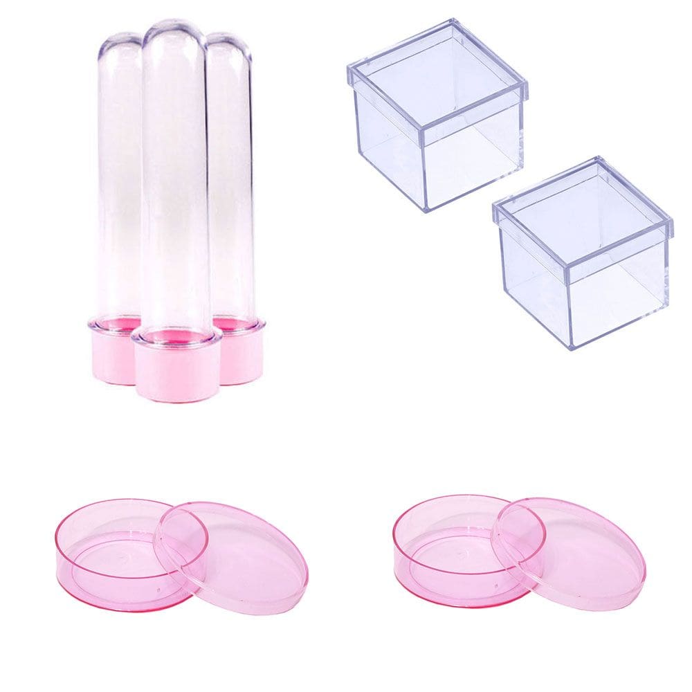 100 Latinhas Acrílicas Tubetes 13Cm Caixinhas 5X5 Rosa