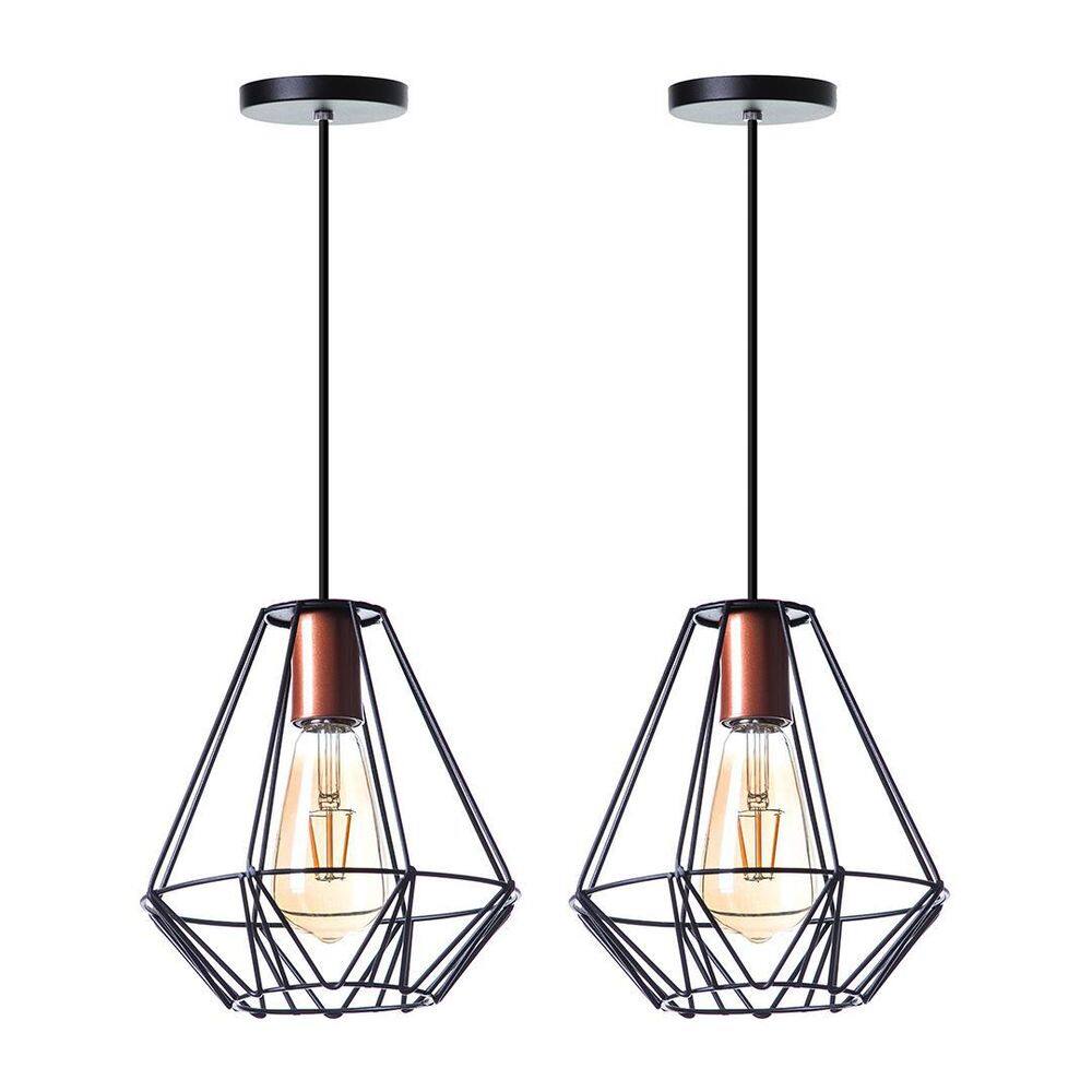Lustre Pendente Aramado Cristal 24Cm Cobre - Ideallume