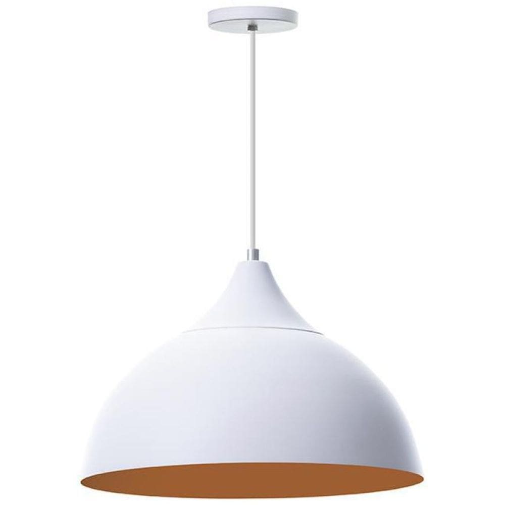 Kit 2 Lustres Pendente Meia Lua Branco 40Cm - Alumínio