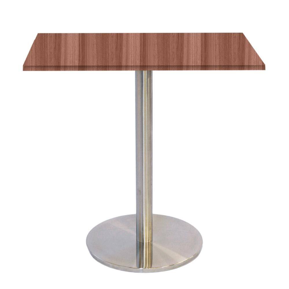 Mesa Bistrô Beta 112,50 cm (Alt) Disco Redondo Tampo MDP Quadrado 70 cm (Larg) x 2,50 cm (Alt) Walnut