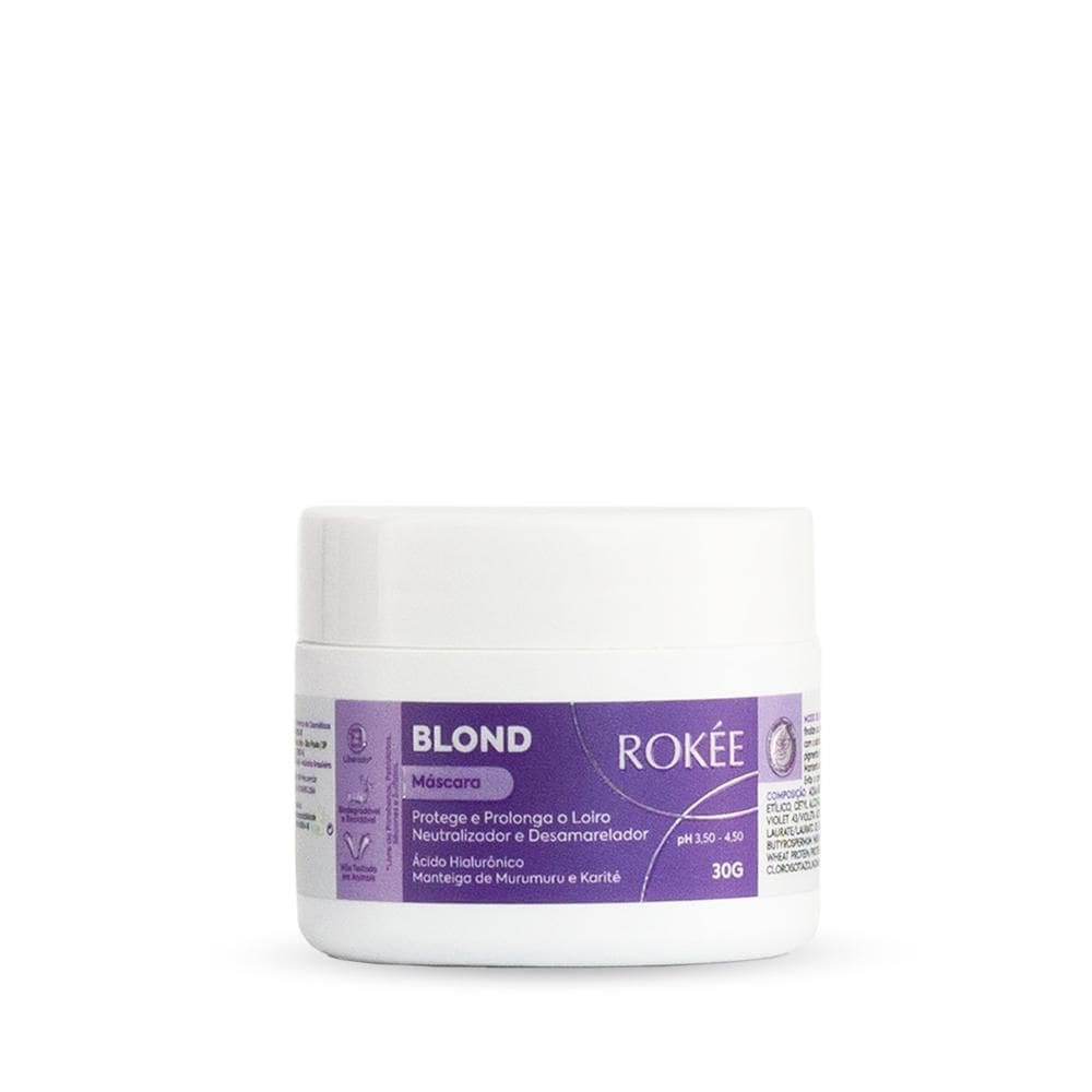 Mini Máscara Para Cabelo Blond Rokée cabelos loiros - 30g