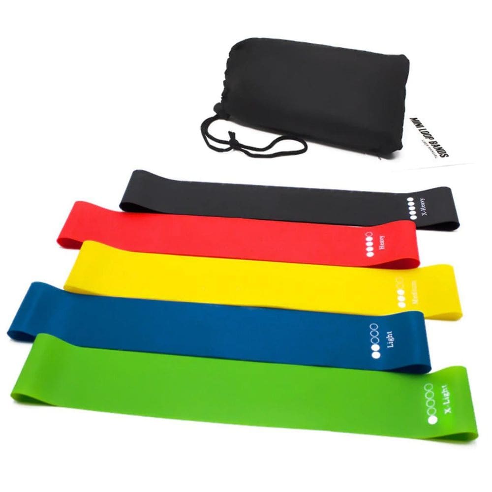 Kit 5 Faixa Elastica Treino Ginastica Pilates E Fisioterapia