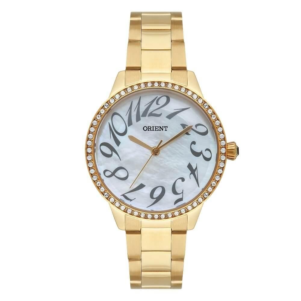 Relógio Orient Feminino Dourado Madreperola Fgss0169