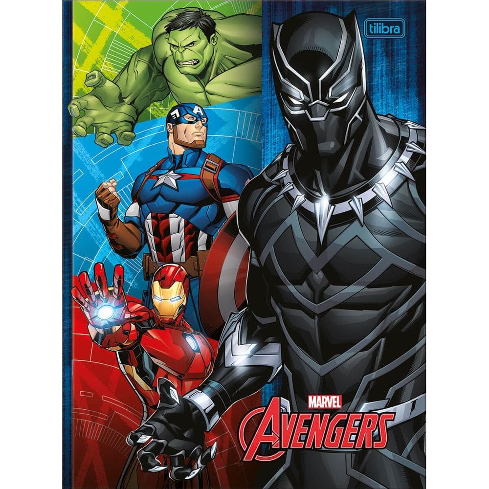 Caderno Briochurão Grande Universitário Avengers (Vingadores) 80 Folhas Tilibra
