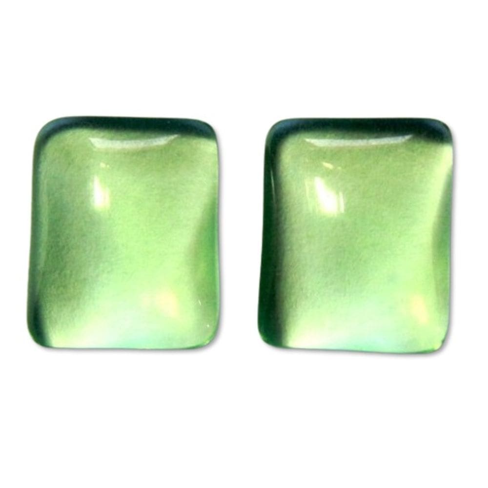 Par Retângulo Obsidiana Verde Pra Brinco Reff RB1996