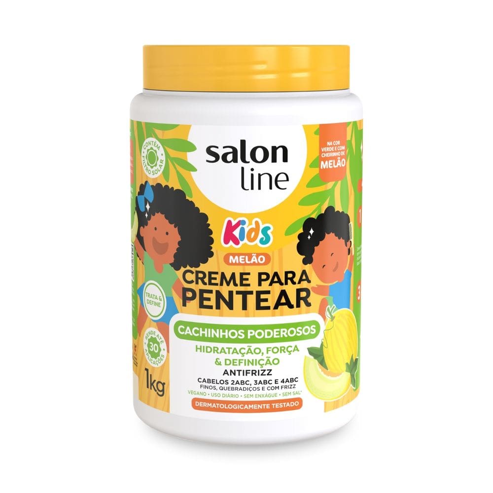 Creme P/ Pentear Kids Cachos Definidos Melão Salon Line 1kg