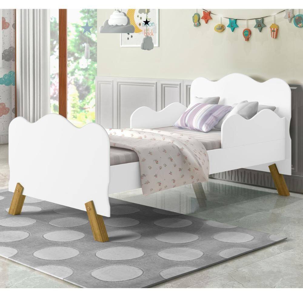 Cama Infantil Nuvem Branca com Proteção Lateral