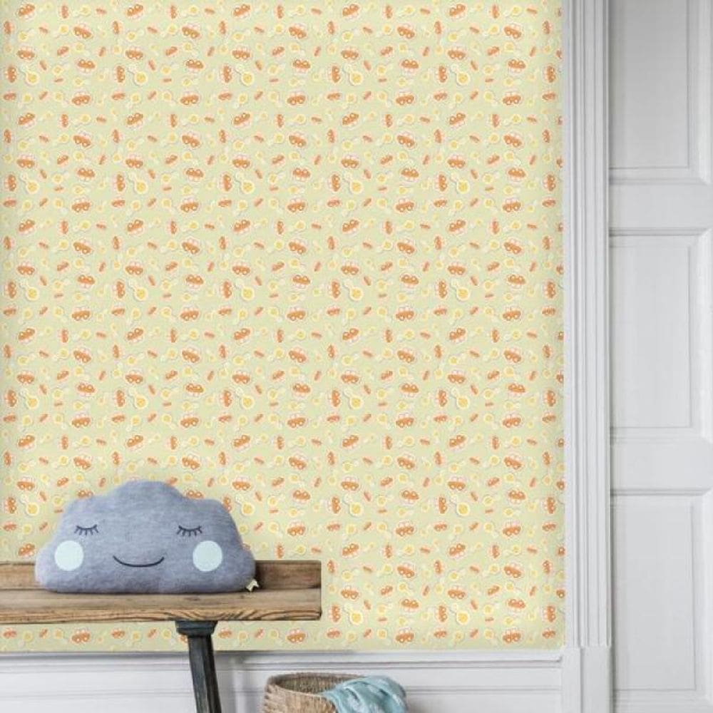 Papel de Parede Infantil Carrinho e Chocalho