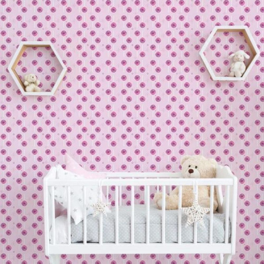 Papel de Parede Infantil Pirulito Rosa