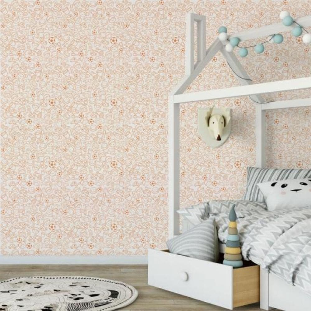 Papel de Parede Infantil Crianças e Brinquedos