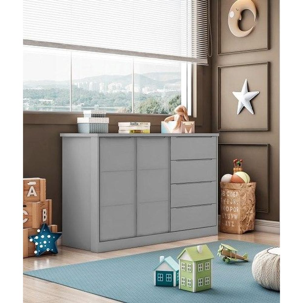 Cômoda Cinza Pérola - Phoenix Baby