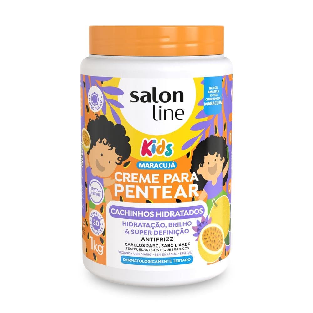 Creme Pentear Kids Cachos Definidos Maracujá Salon Line 1Kg