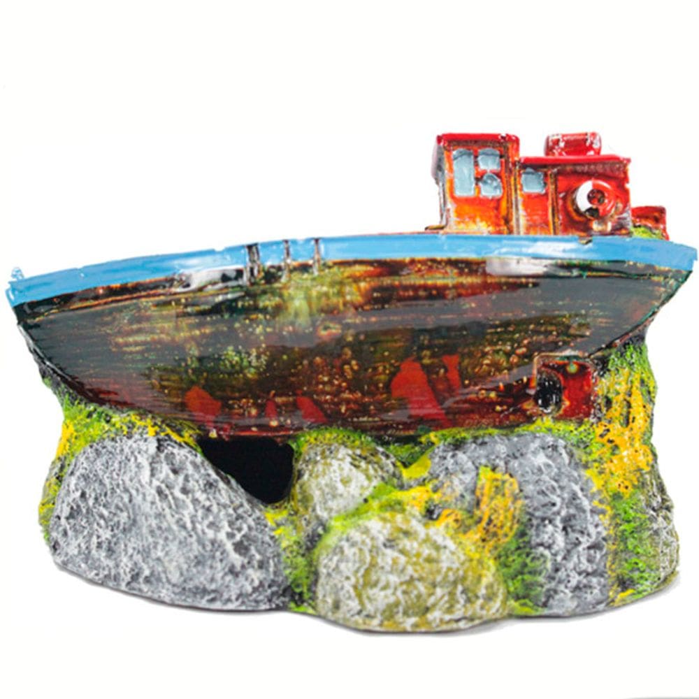 Enfeite Para Aquário Barco Arca B09