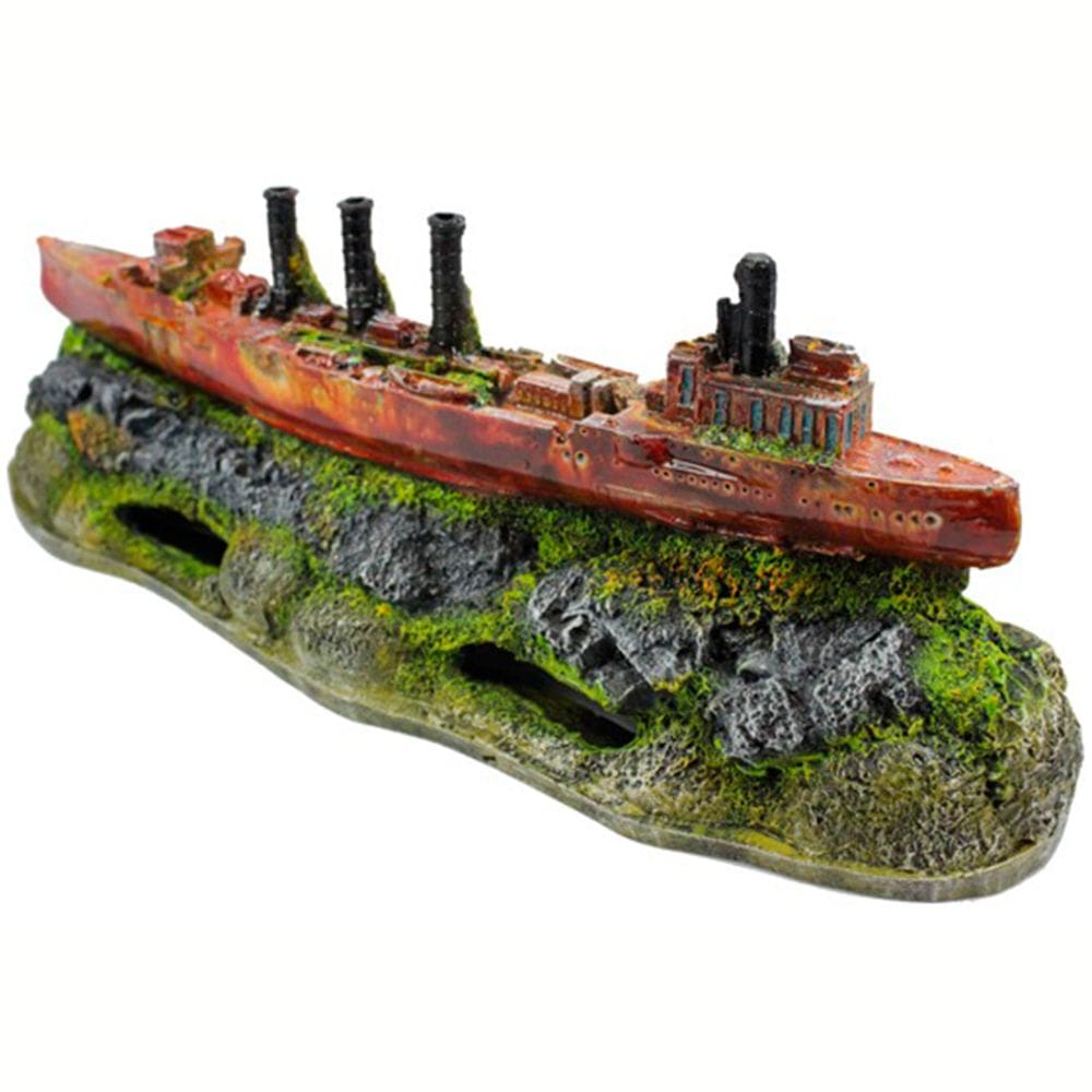 Enfeite para aquario Barco Canhoneira - Aquaria B11