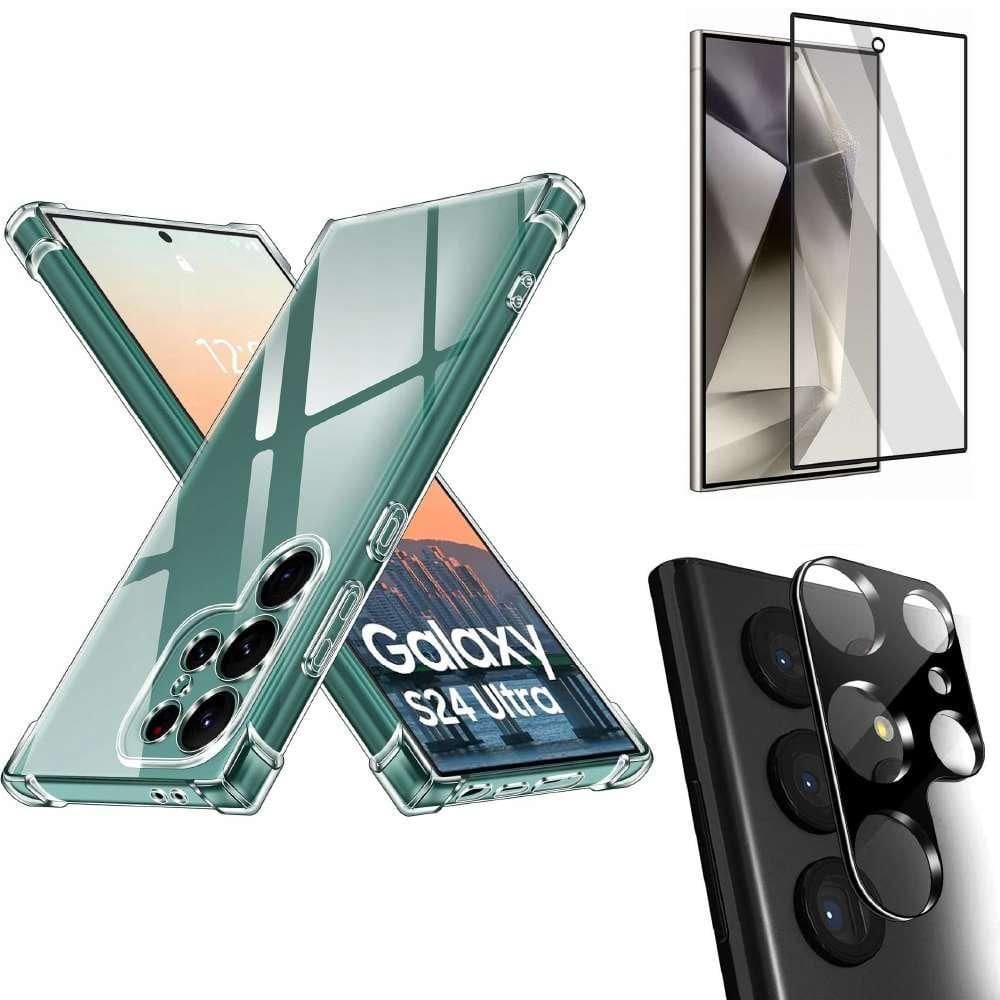 Kit Capinha Samsung S24 Ultra + Película 3D +Película Cam