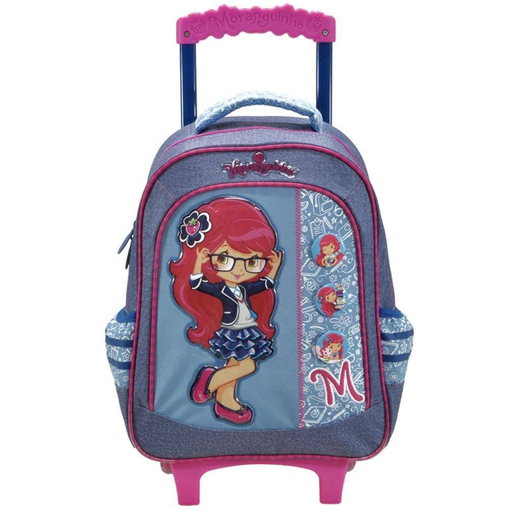 Mochila Escolar Grande Com Rodas 16 - Moranguinho - Xeryus
