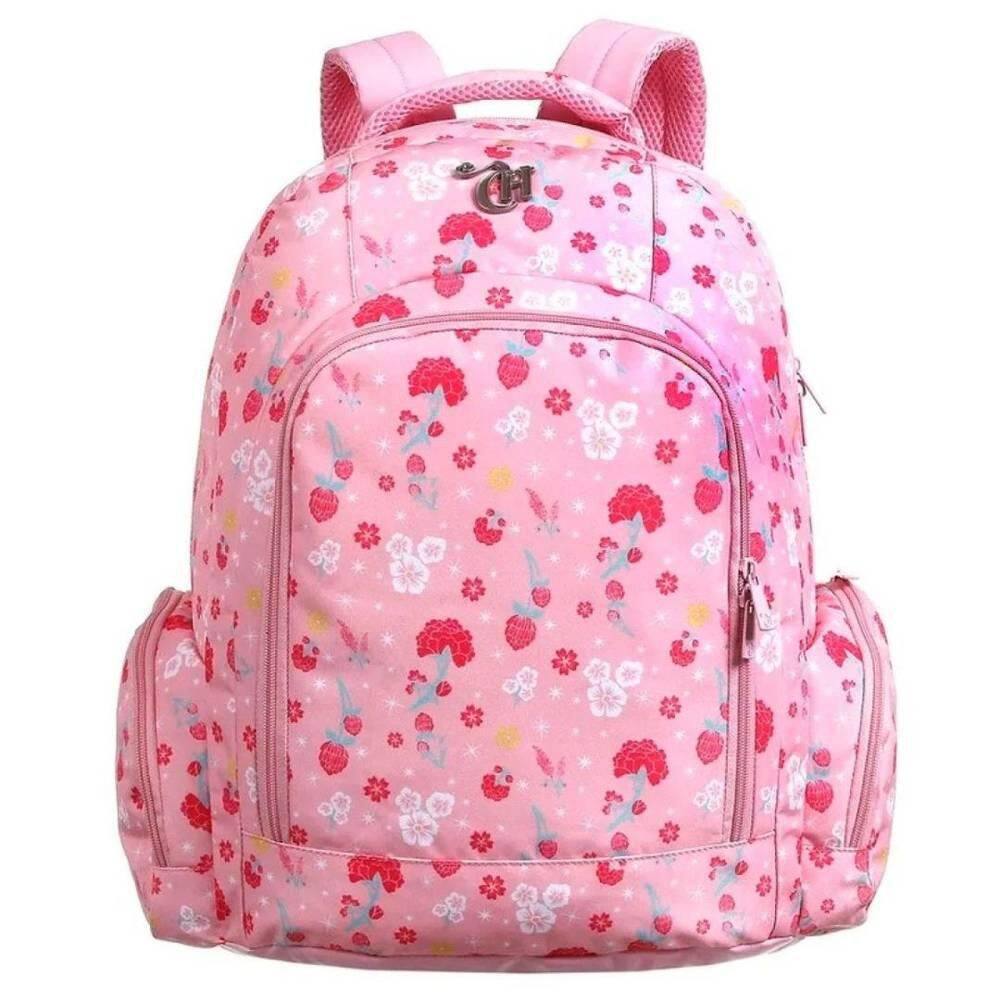 Mochila Escolar Capricho Florida G Rosa 11882 Dmw