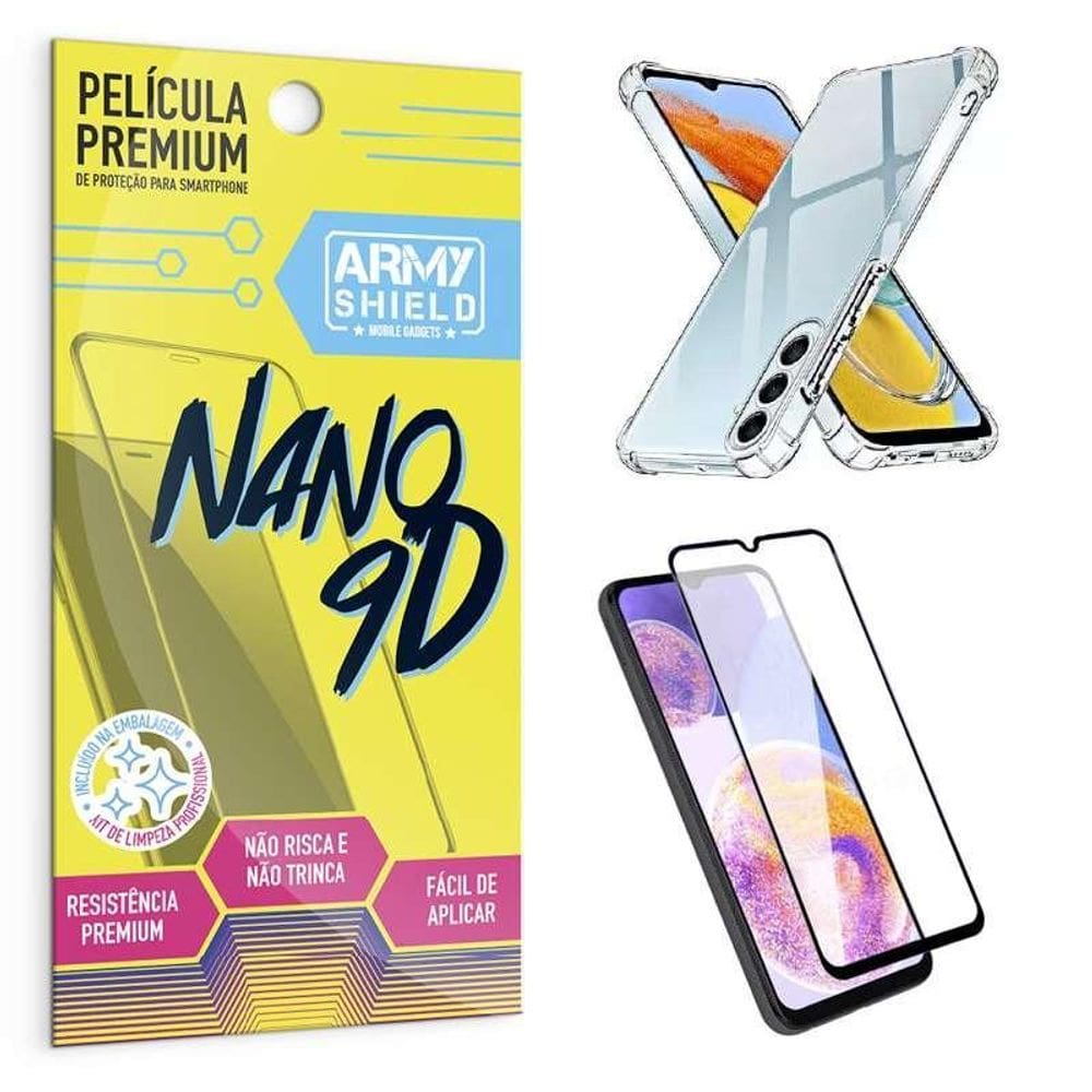 Kit Capinha Samsung M14 5G 6.6 + Película Indestrutível 9D