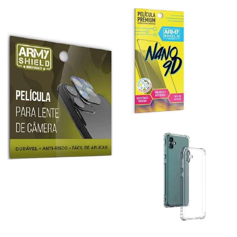 Película De Câmera E Tela Samsung A04 + Capinha Anti Shock