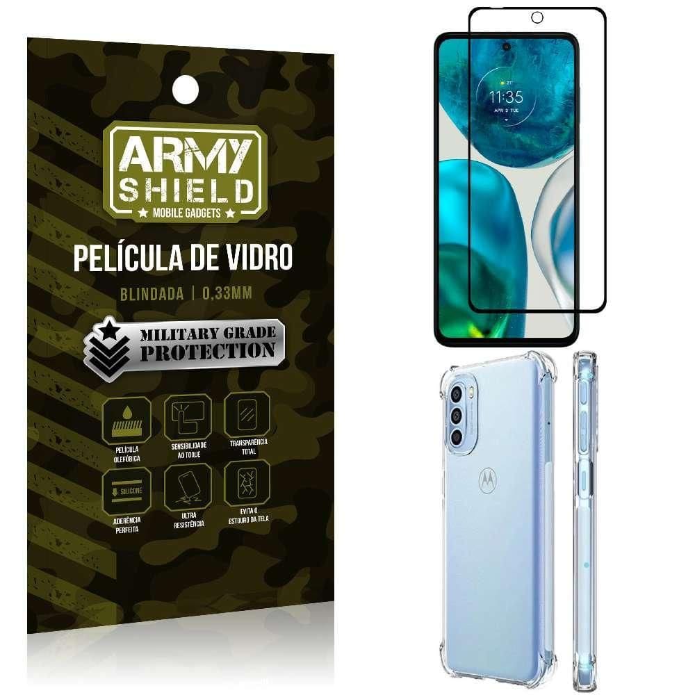 Capa Capinha Moto G52 Anti Shock + Película De Vidro 3D