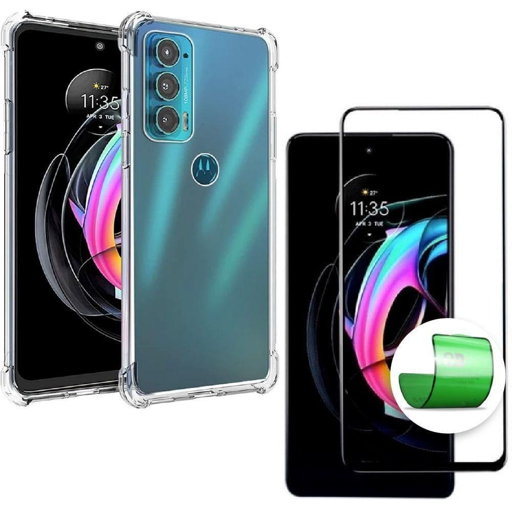 Capa Capinha + Película 9D Cerâmica Moto Edge 20