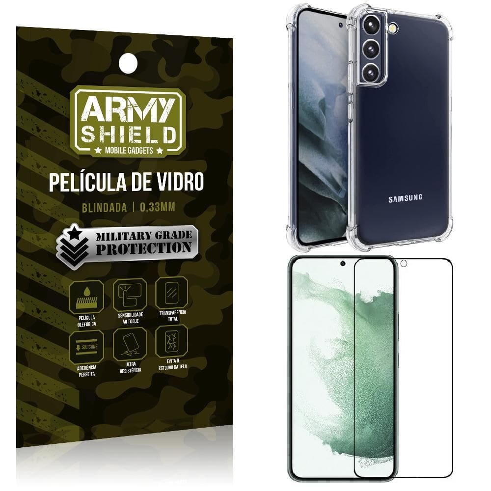 Capinha Samsung S22 Plus Anti Shock + Película De Vidro 3D