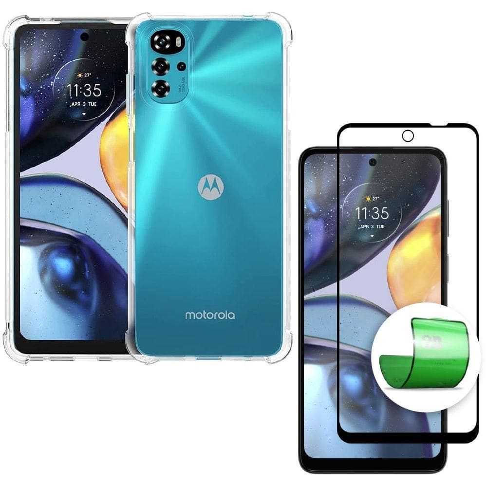 Capa Capinha + Película 9D Cerâmica Moto G22