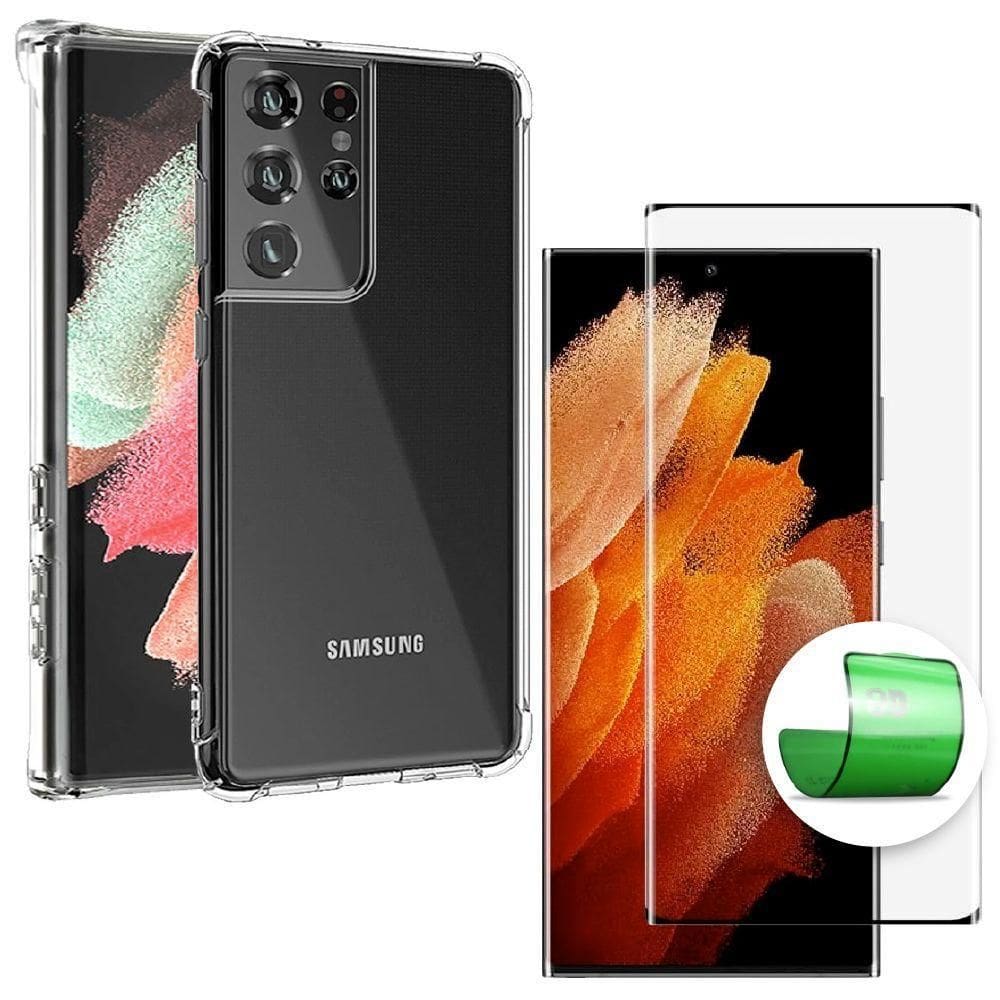Capa Capinha + Película 9D Cerâmica Samsung S22 Ultra