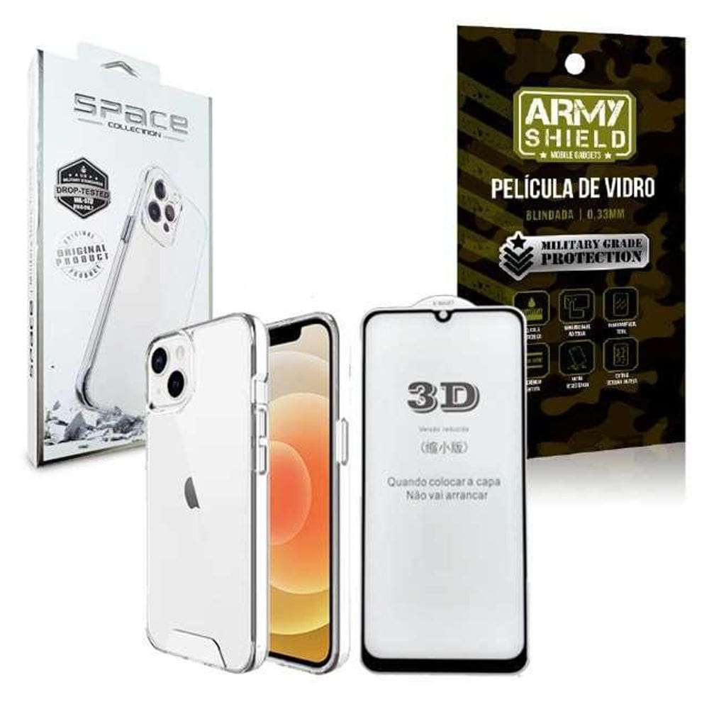 Kit Capinha Space + Samsung S22 Plus + Película De Vidro 3D