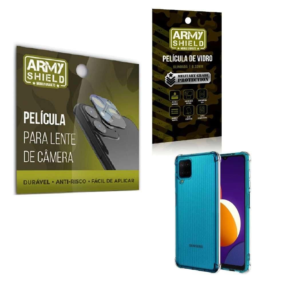 Película De Câmera E Tela Samsung M12 E Capinha Anti Shock