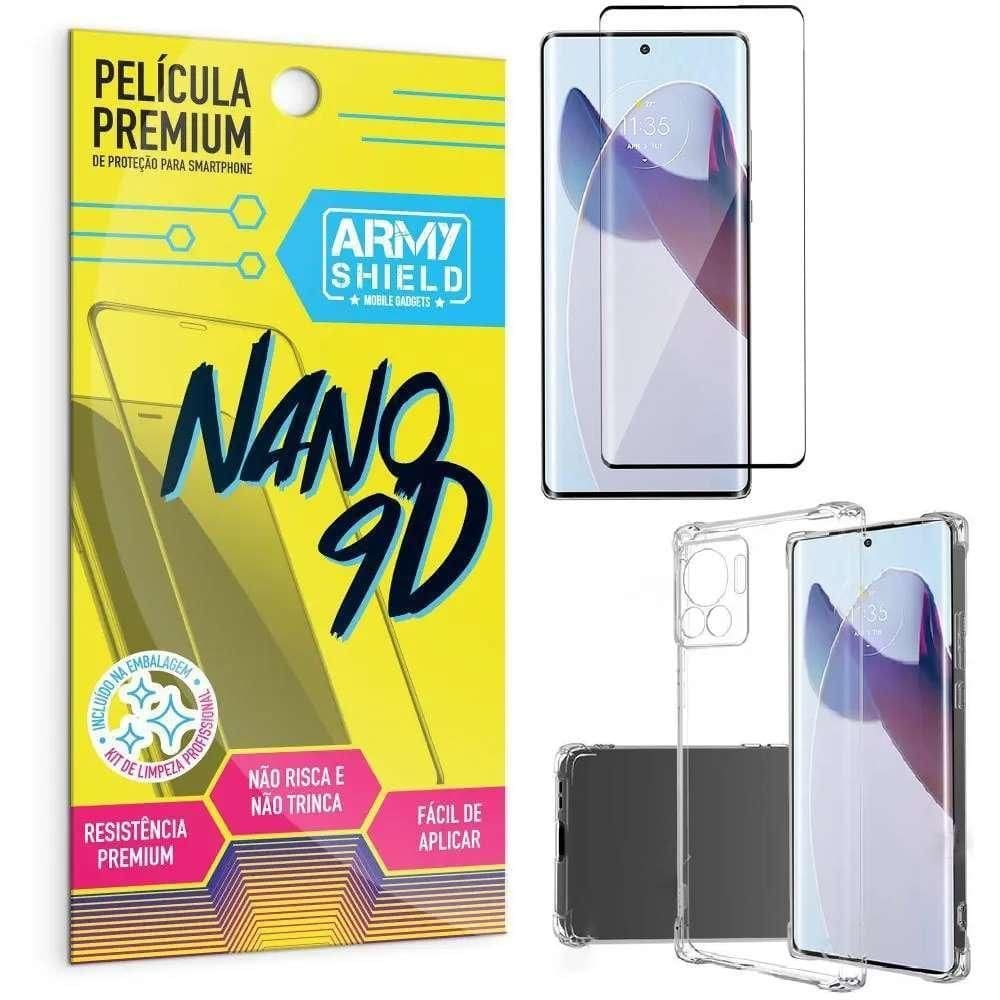 Capinha Moto Edge 30 Fusion Anti Shock + Película Nano 9D