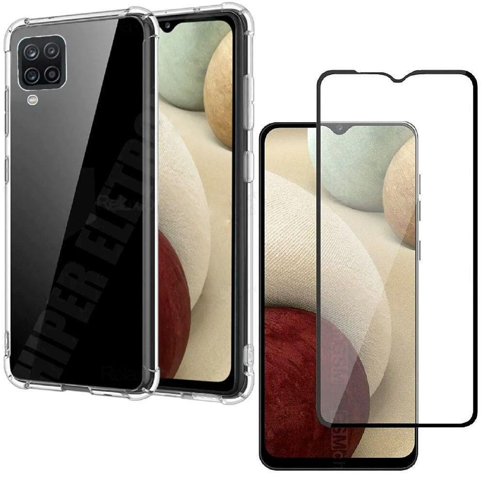 Capa Capinha Samsung A12 + Película De Vidro 3D Blindada