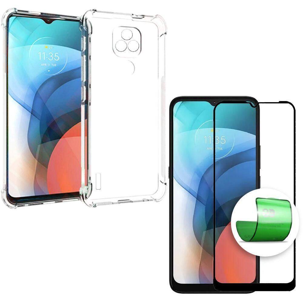 Capa Capinha + Película 9D Cerâmica Moto E7