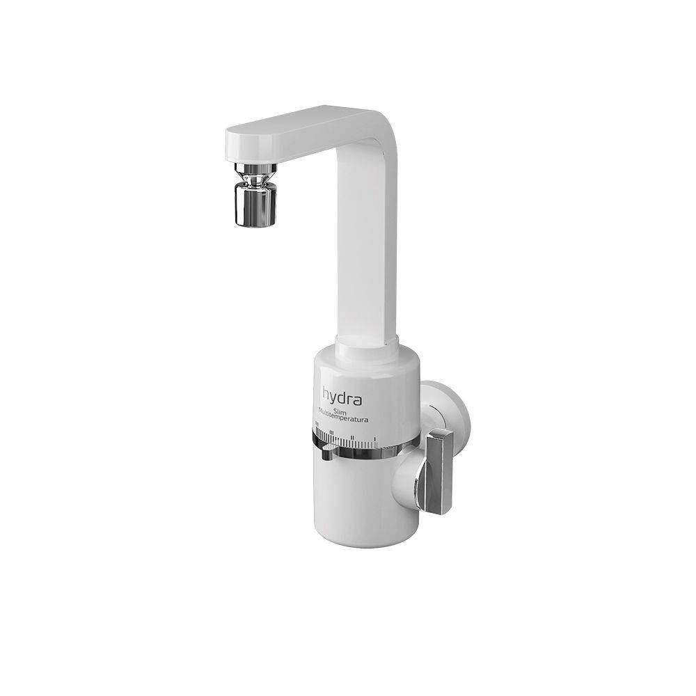 Torneira Elétrica Parede Branca 4T 5500 220V Slim Hydra