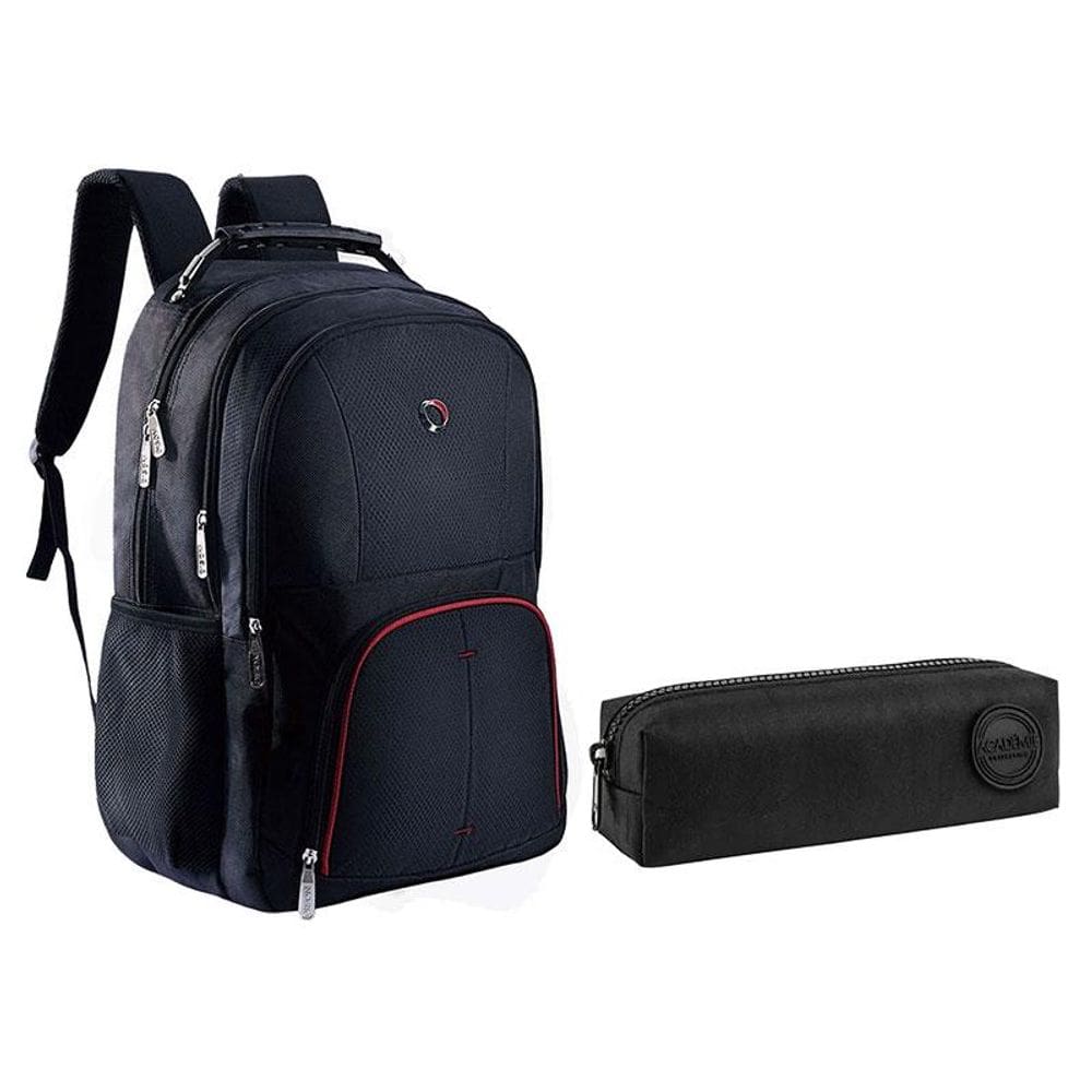 Kit Mochila Escolar Notebook SBFP-6221 e Estojo Académie Preto - Fuseco