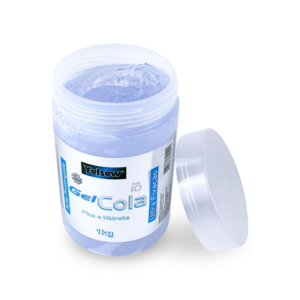 Pote Gel Cola Transparente Ultra Fixação Penteado 1Kg Yelsew