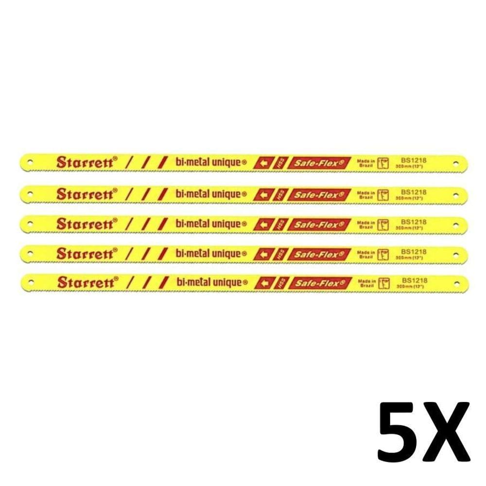 Kit 5 Serrinha Starrett Para Arco Metais Aço Pvc 18 Dentes