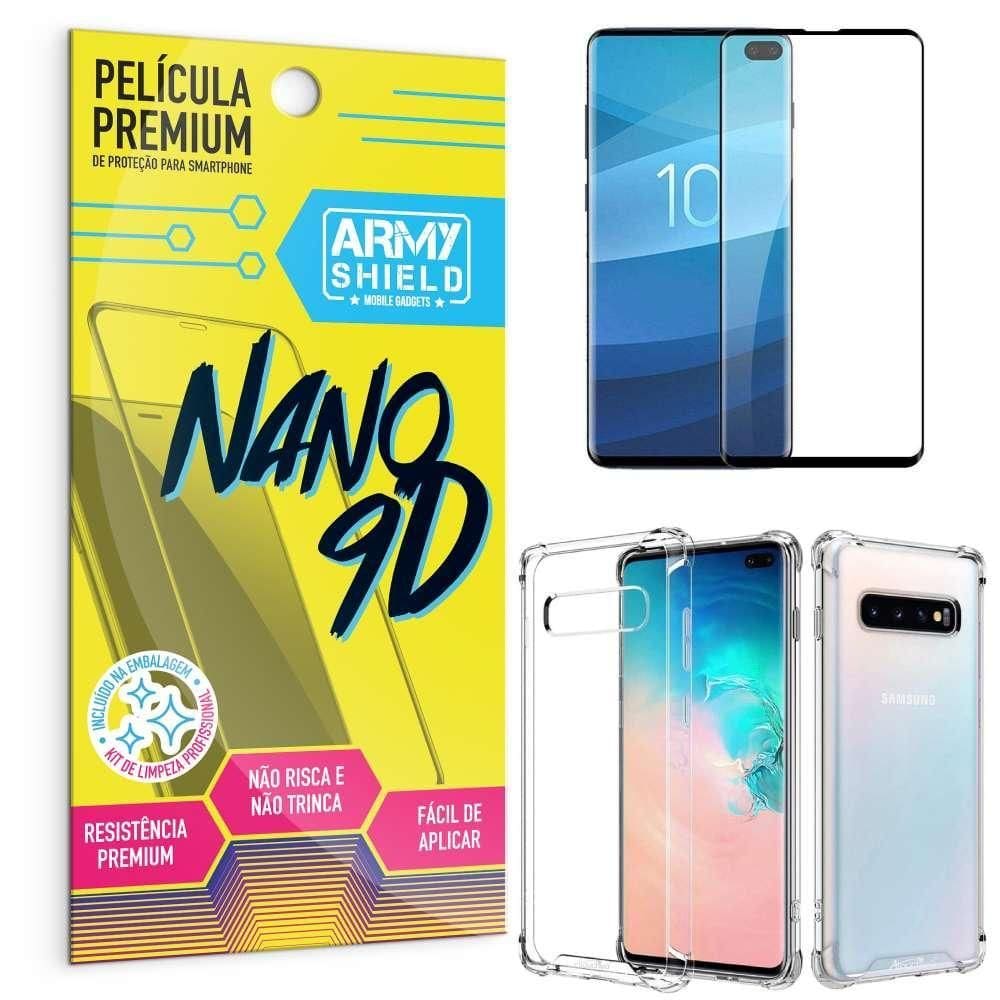 Capa Samsung S10 Plus Anti Shock + Película Nano Cerâmica 9D