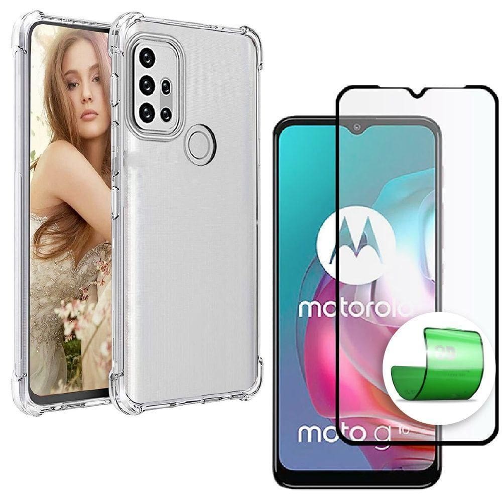Capa Capinha + Película 9D Cerâmica Moto G10