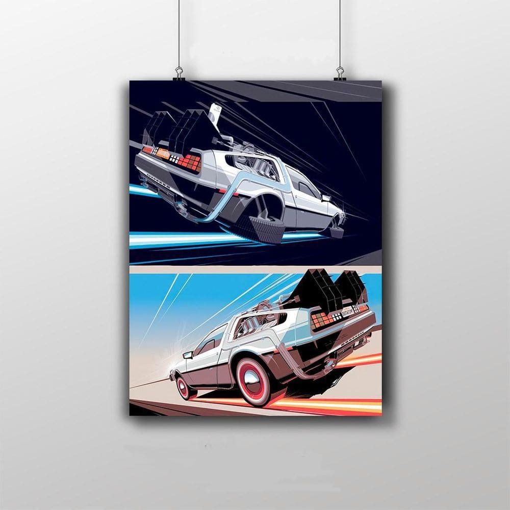 Placa Decorativa De Volta Para O Futuro - Carro Desenho Arte
