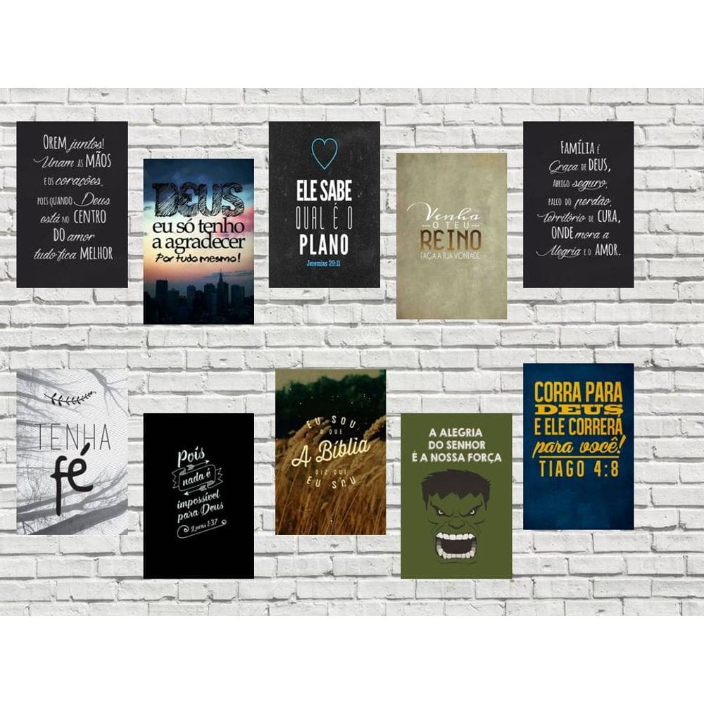 10 placas Decor Vintagê Retrô Evangélicas