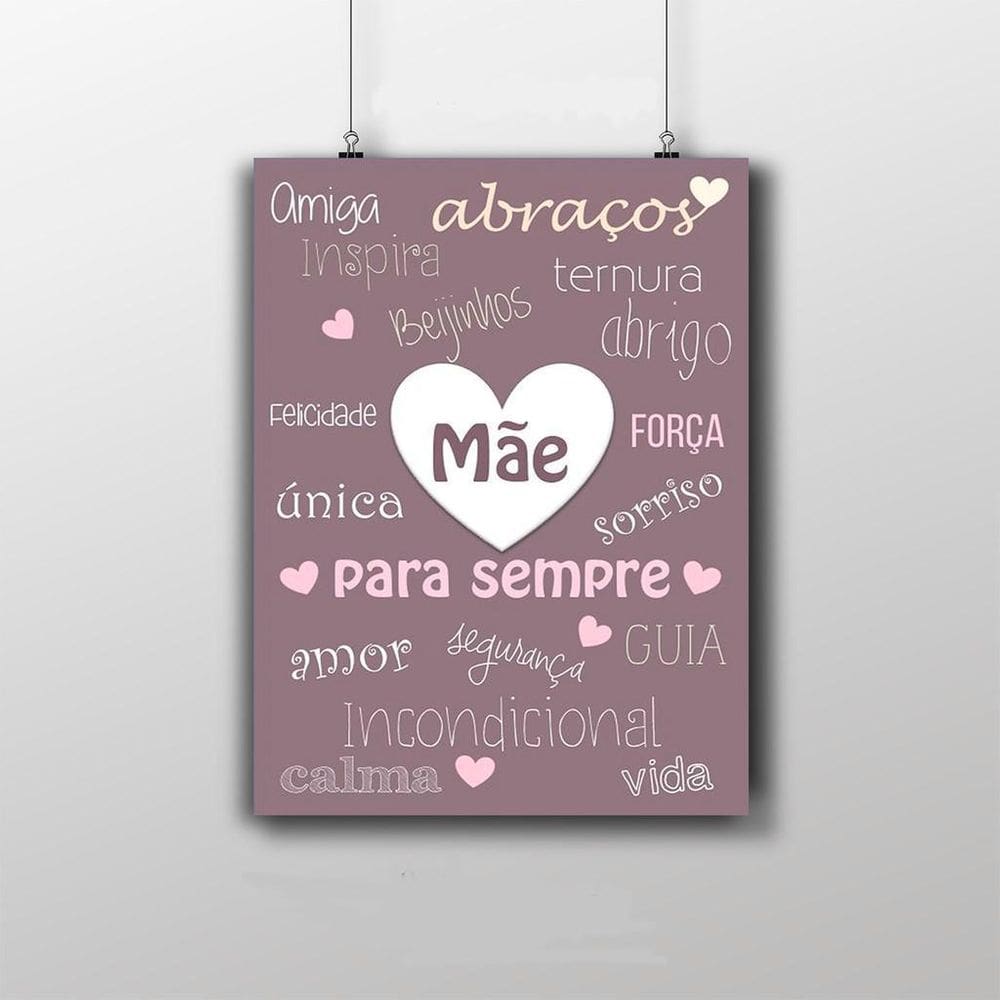 Placa Decorativa Mãe Para Sempre 20X30Cm Presente Para Mãe