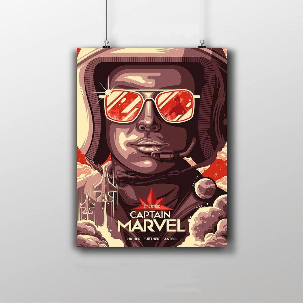 Placa Decorativa Capitã Marvel - Poster Marvel